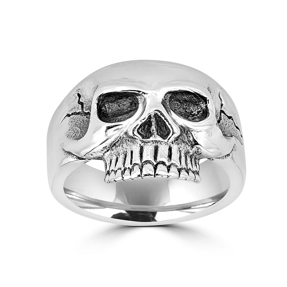 Flat Skull Lightning Ring