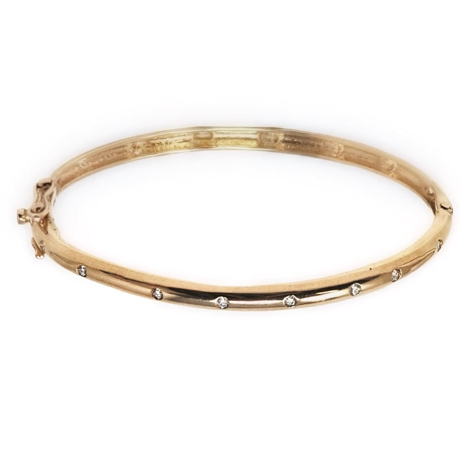 Inlay White Diamond Bangle