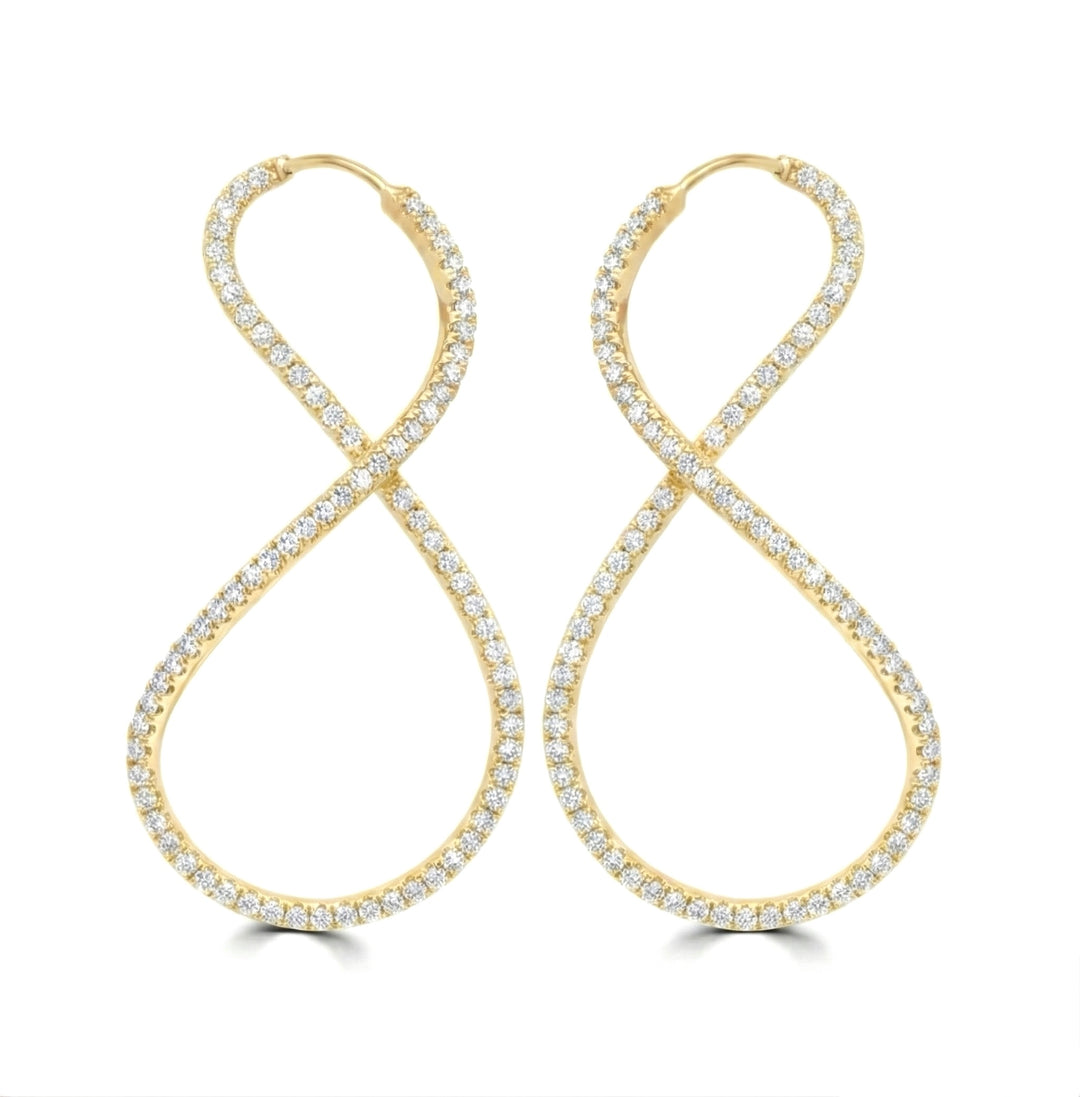 White Diamond Twisted Earrings