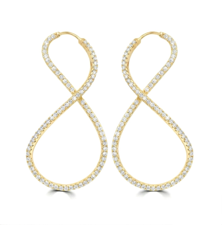 White Diamond Twisted Earrings