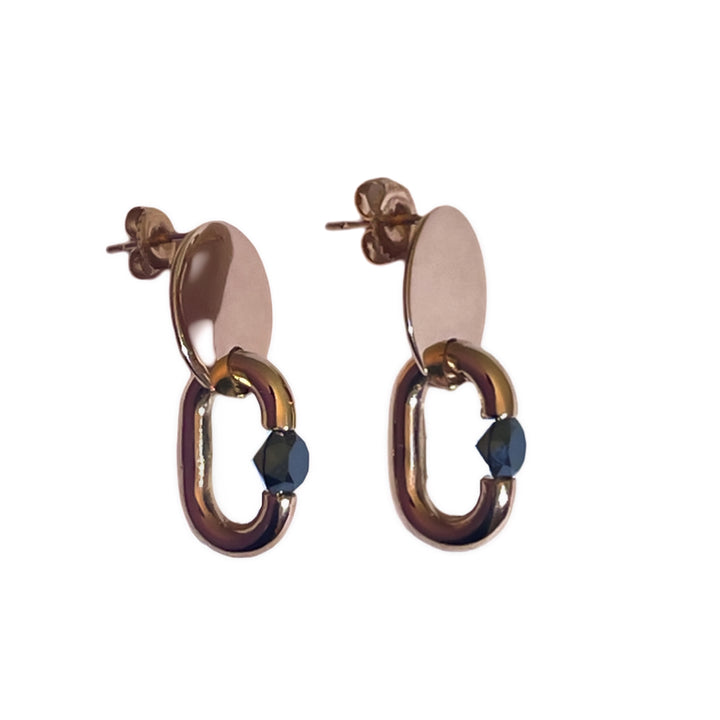 Black Diamond Rose Gold Tension Earrings