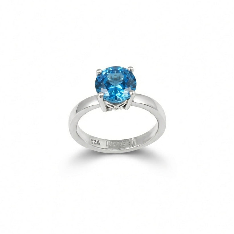 Blue Topaz Solitaire Ring