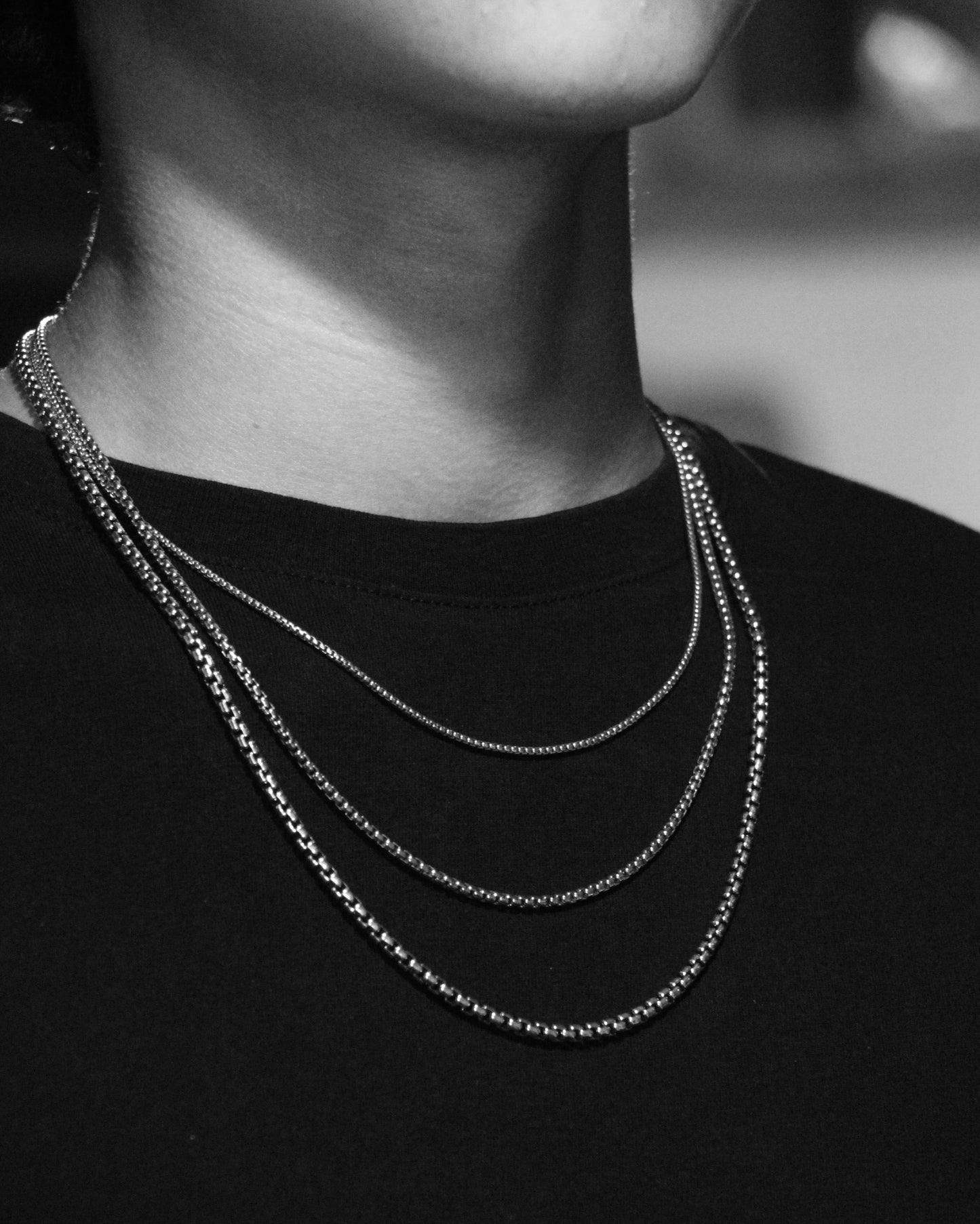 Large Round Box Chain Necklace, 3.5mm