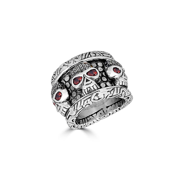 Black Diamond Skull Heads On Wide KeyDesign Band