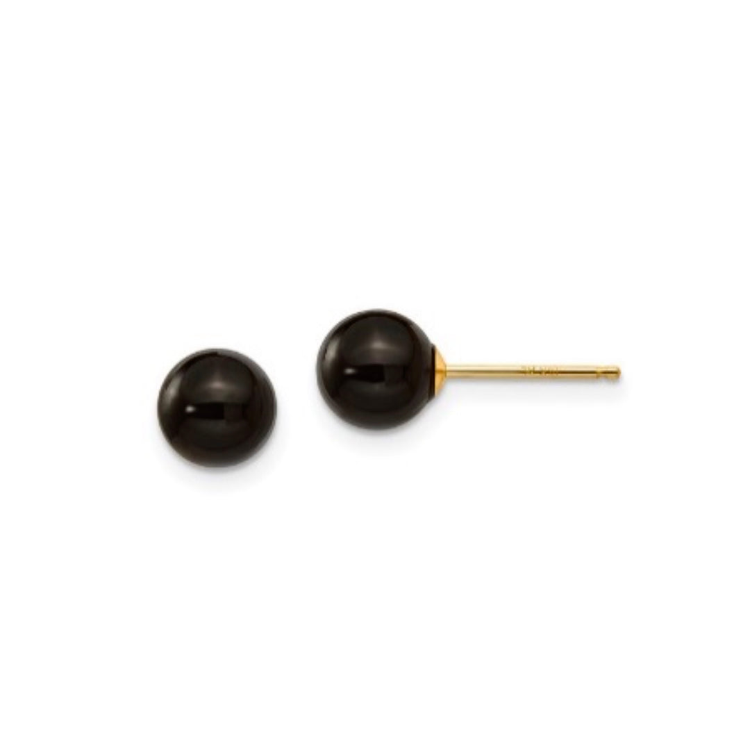 Gemstone Ball Stud Earrings