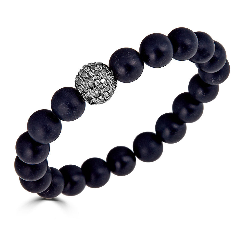 Black Diamond Bead Bracelet