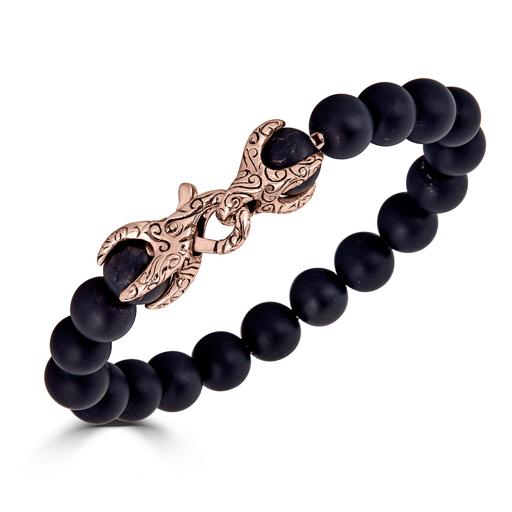 Rose Gold KeyDesign Claws Beaded Bracelet