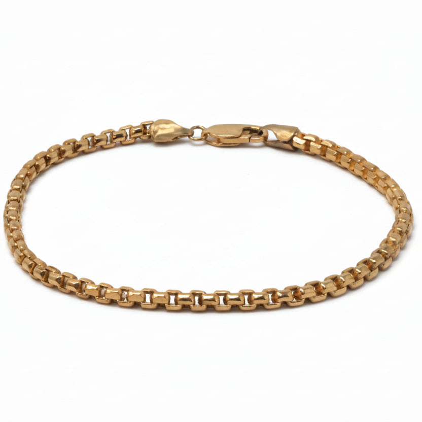 Gold Box Chain Bracelet, 2.5mm