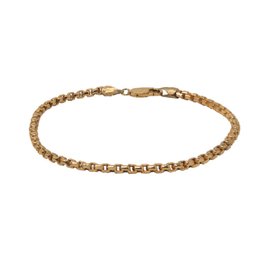 Gold Small Box Chain Bracelet, 1.8mm