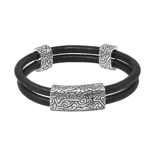 KeyDesign Double Strand Leather Bracelet