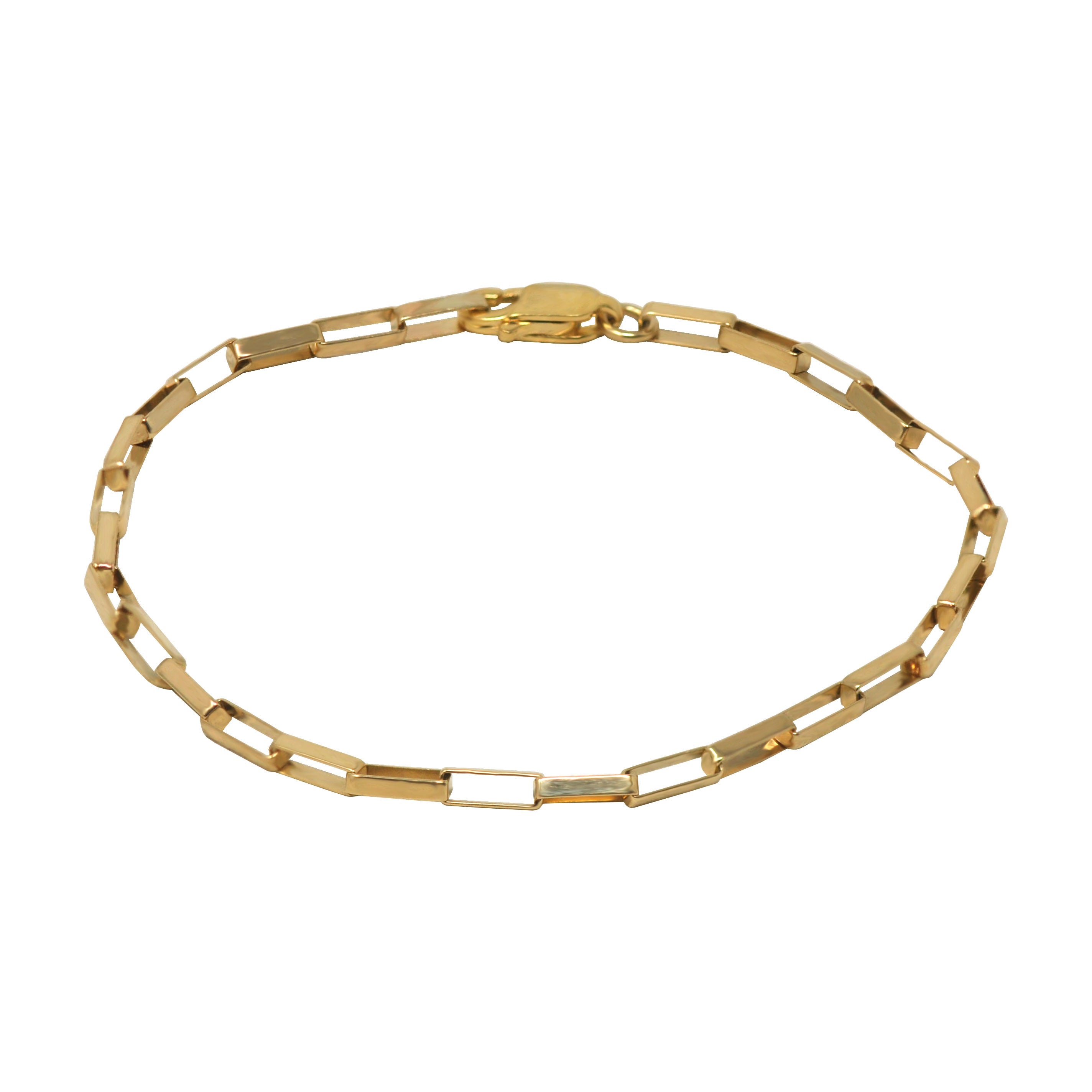 Thin Paper Clip Link Bracelet in Yellow Gold 14K Yellow Gold 6