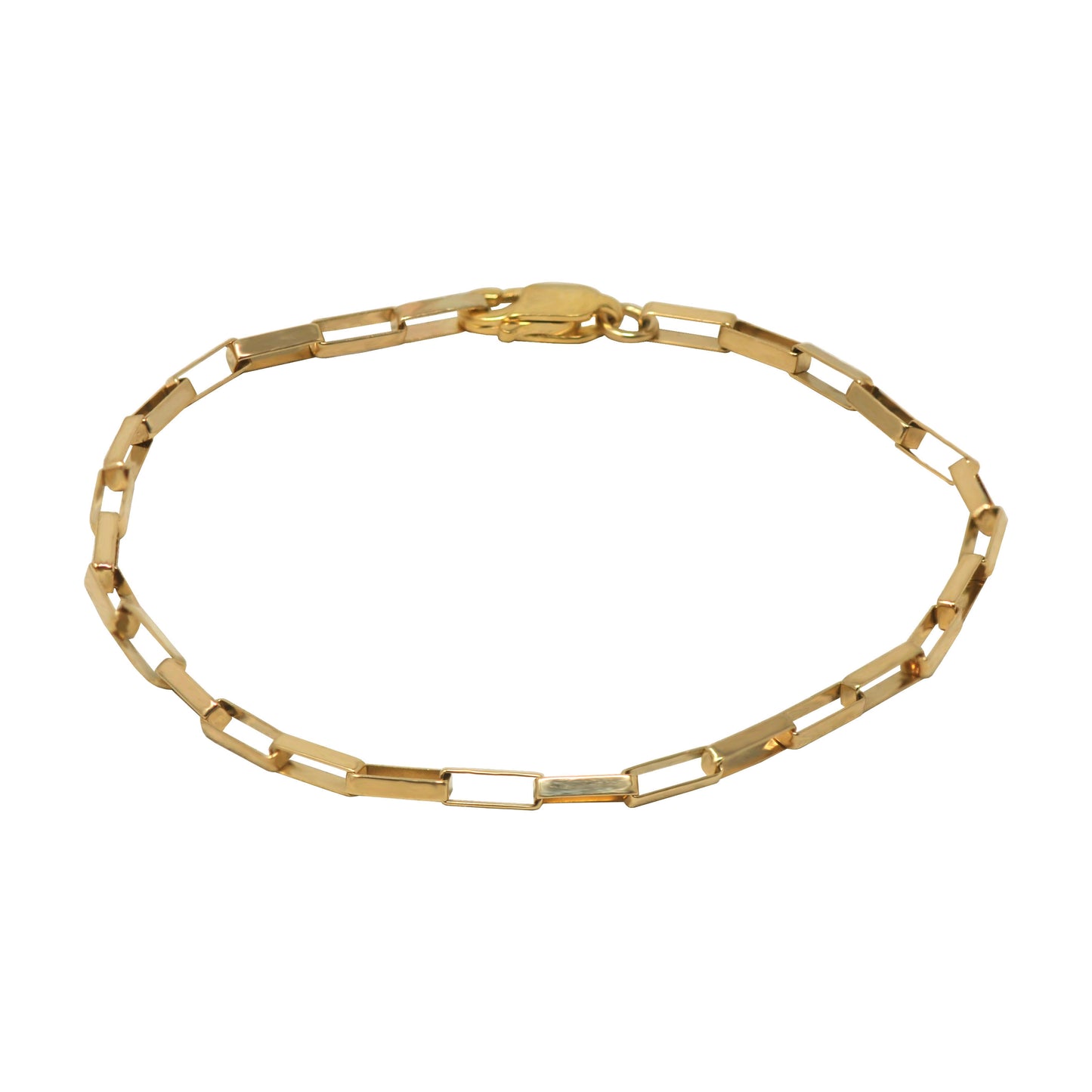 Thin Paper Clip Link Bracelet In Yellow Gold