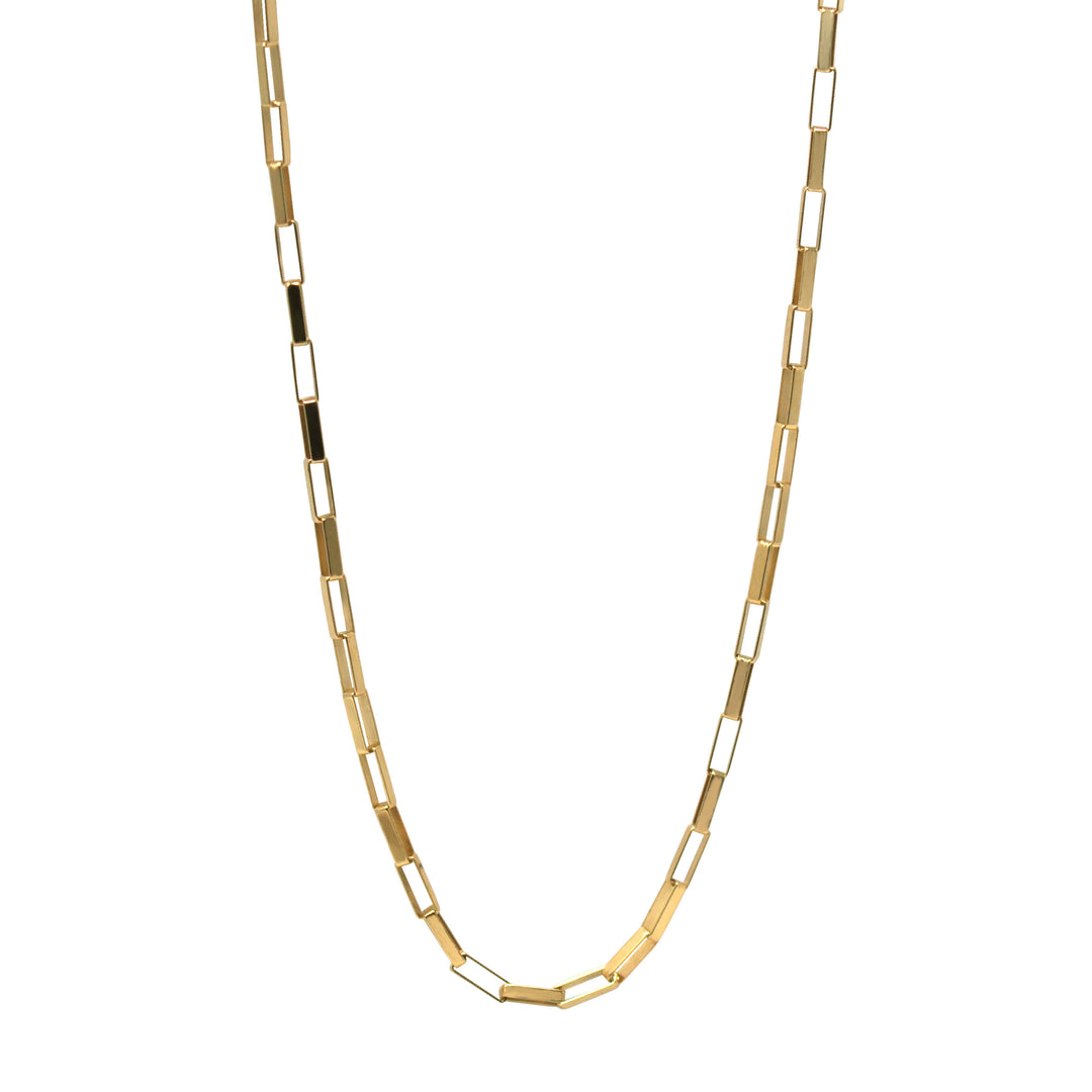 Gold Paper Clip Link Necklace