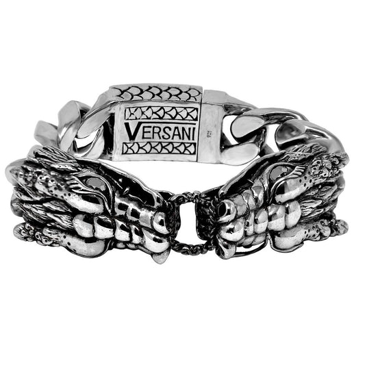 Double Dragon Black Diamond Clasp Bracelet