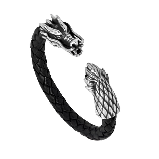 Dragon Cuff Leather Bracelet