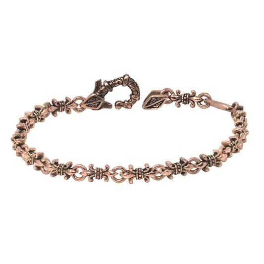 Fleur De Lis Link Bracelet In Rose Gold