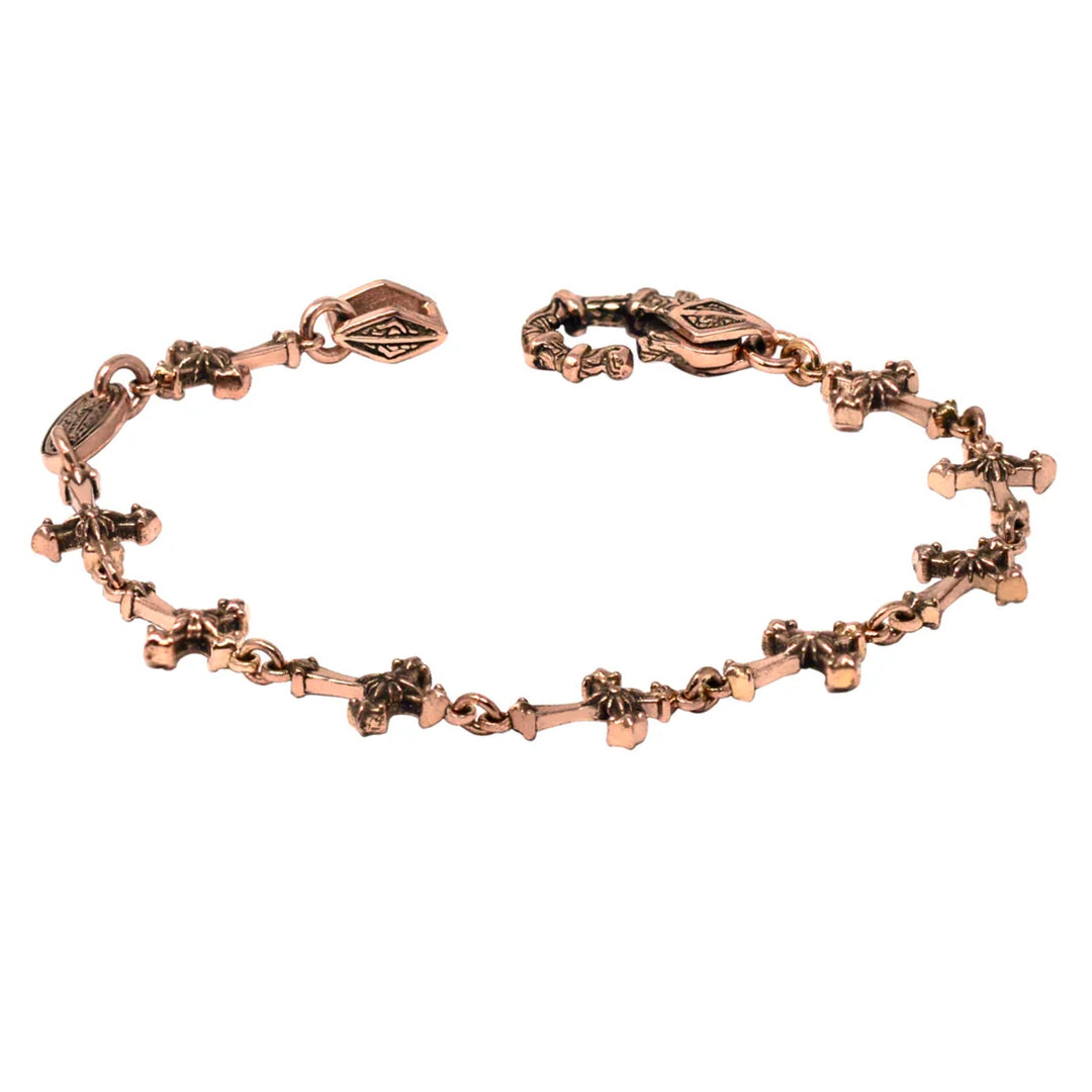 Cross Link Bracelet In Rose Gold