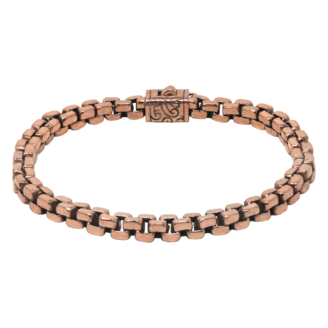 Large Box Chain Link Bracelet In Rose Gold