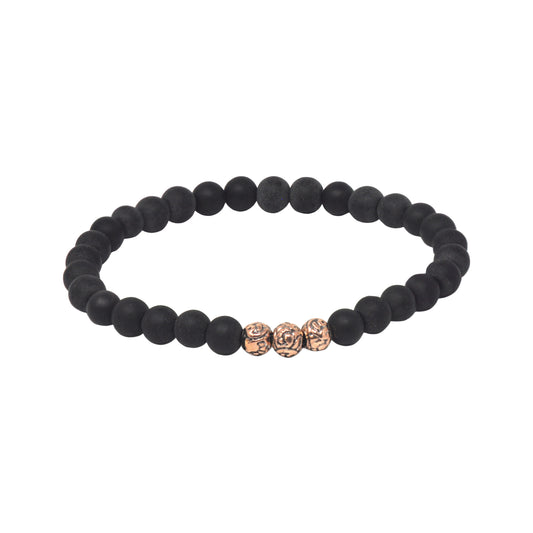 Small Three Rose Gold Beads Beaded Bracelet
