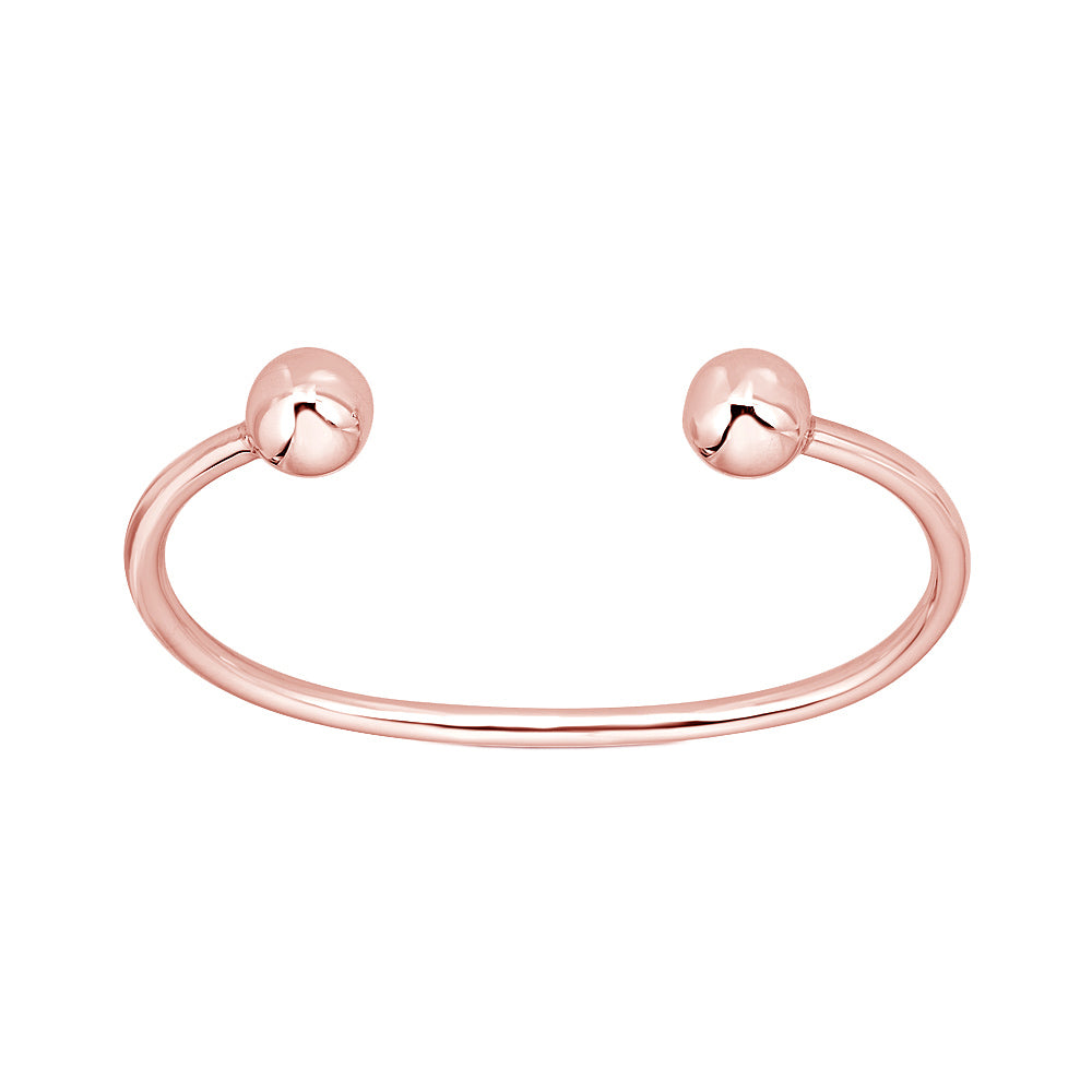 Gold Double Ball Cuff Bracelet