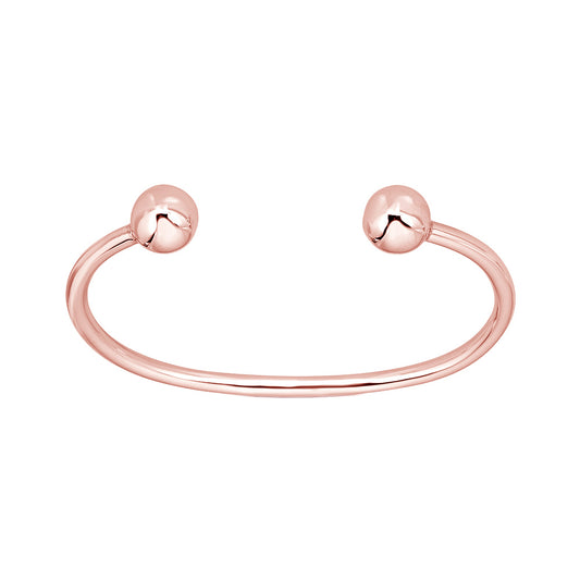 Gold Double Ball Cuff Bracelet