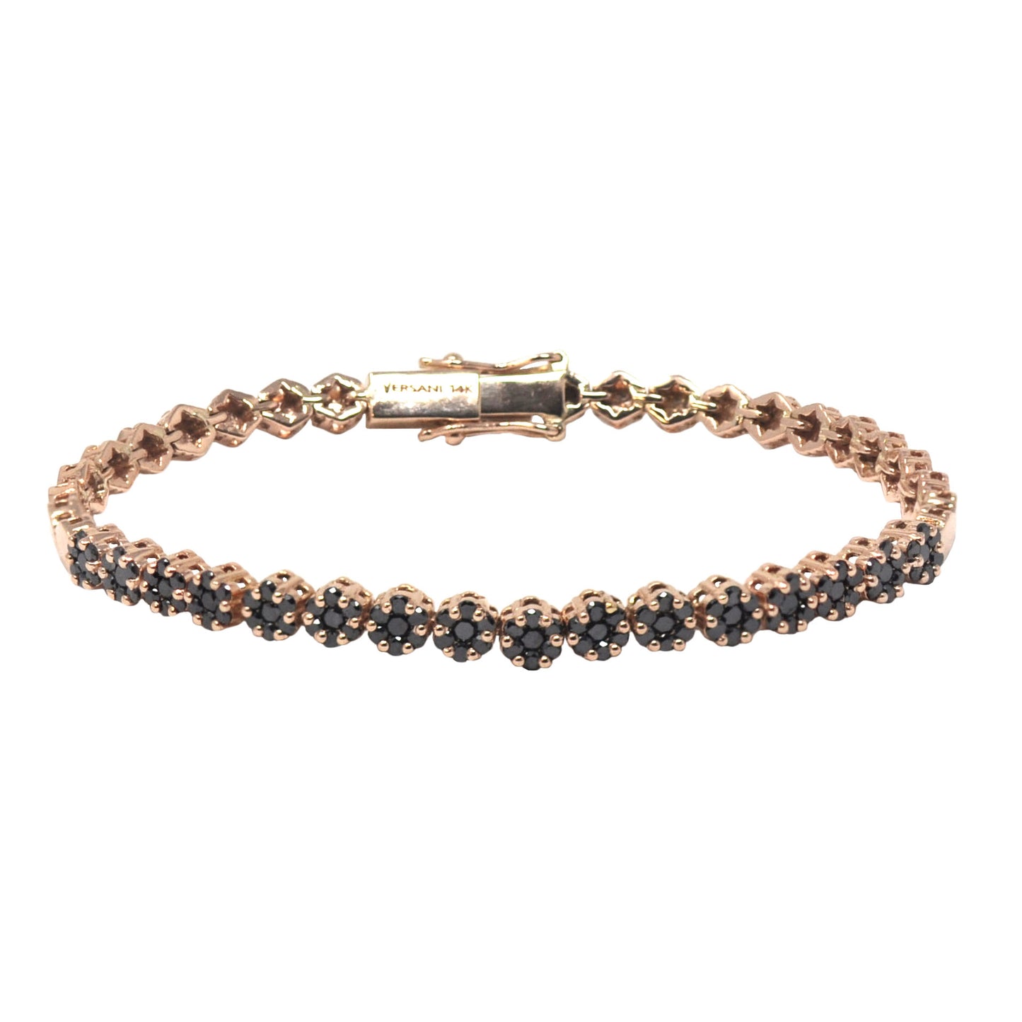 Black Diamond Flower Cluster Bracelet