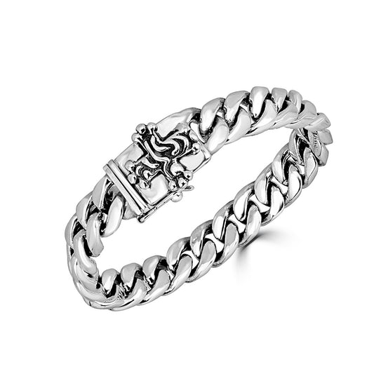 Medium Cuban Link Cross Bracelet