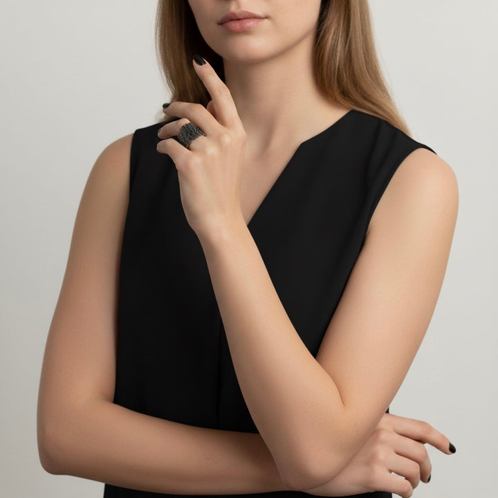 Black Diamond Elongated Branch Ring