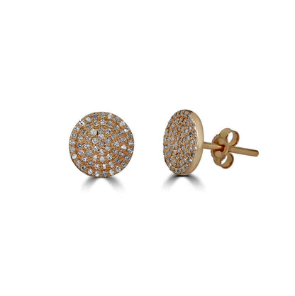 White Diamond Pave Stud Earrings