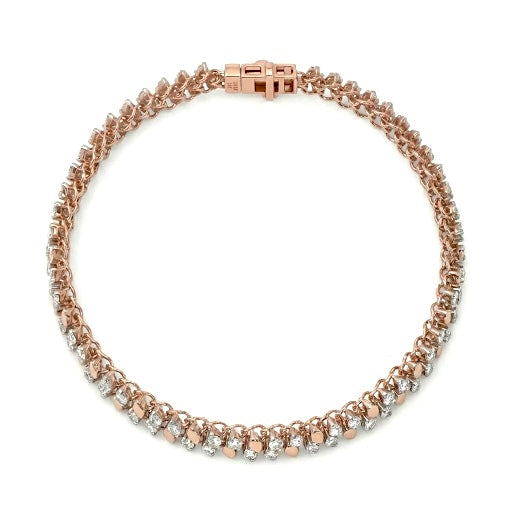 Double Row Diamond Pattern Bracelet