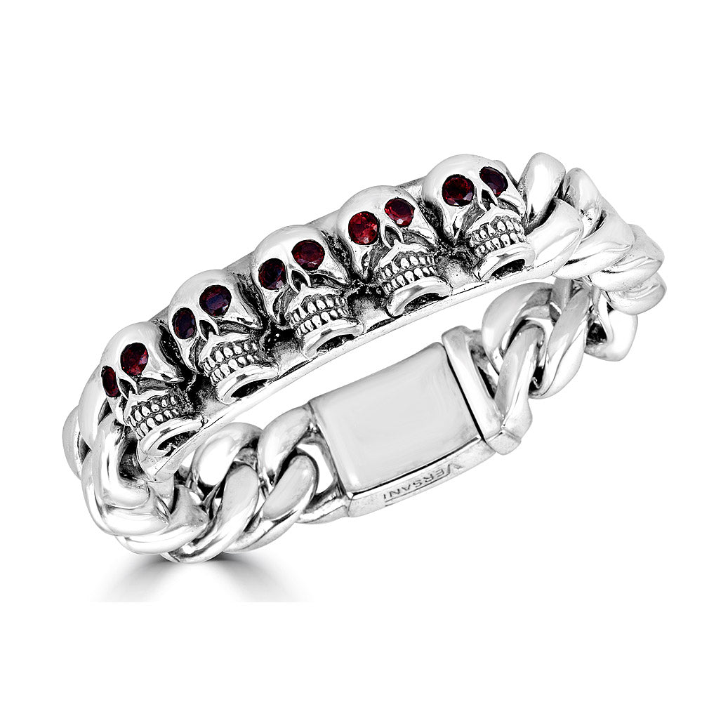 Gem Eyes Skull Cuban Link Bracelet