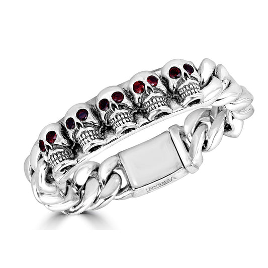 Gem Eyes Skull Cuban Link Bracelet