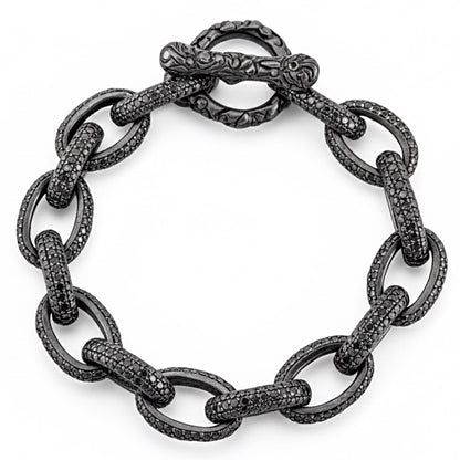 Black Diamond Oval Link Bracelet
