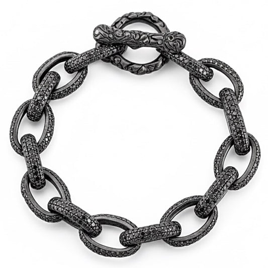 Black Diamond Oval Link Bracelet