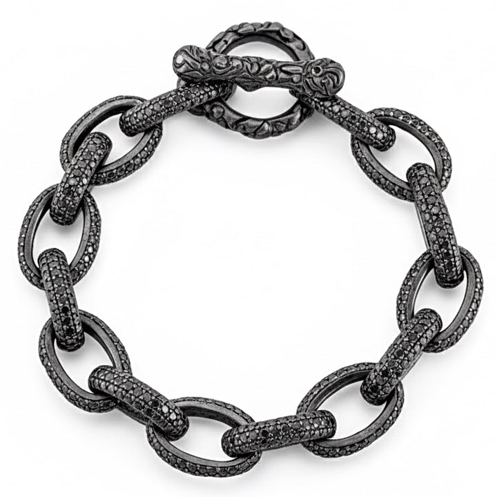 Black Diamond Oval Link Bracelet