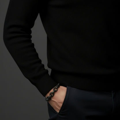 Black Diamond Oval Link Bracelet