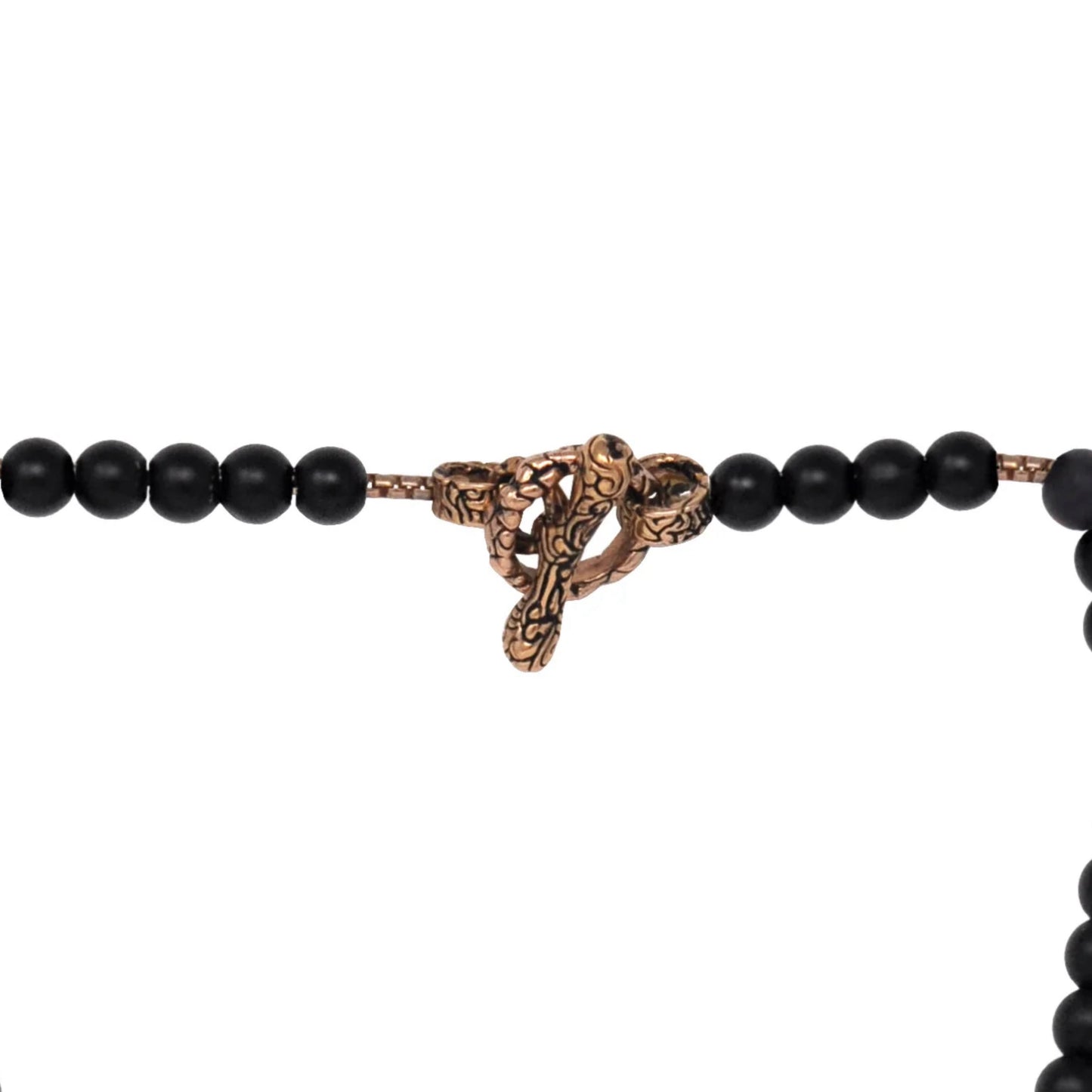 Black Diamond Rose Gold Dagger Beaded Necklace