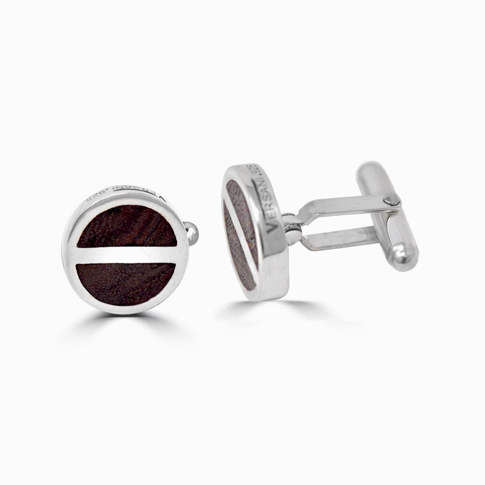 Wood Round Cufflinks