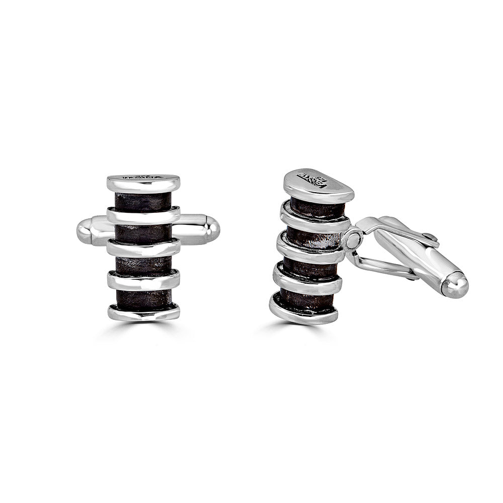 Oxidized Ridged Cufflinks