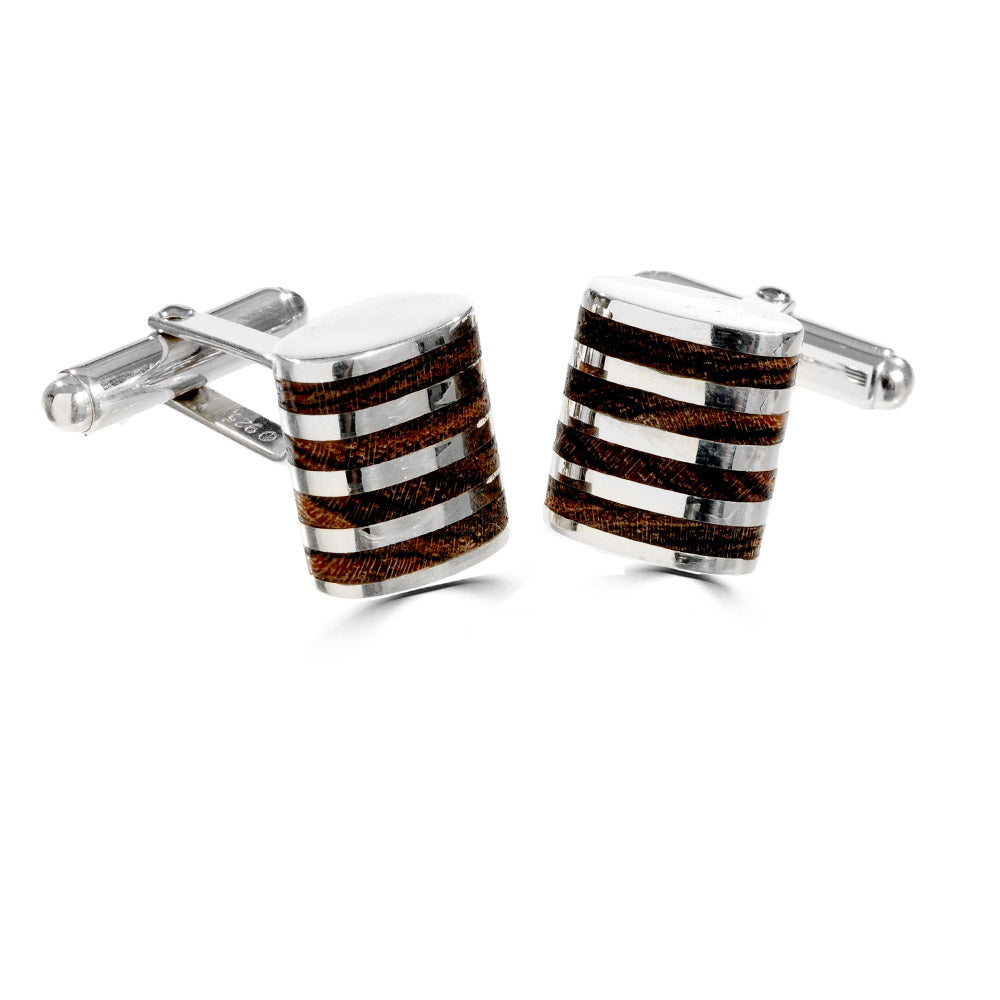 Striped Wood Cufflinks