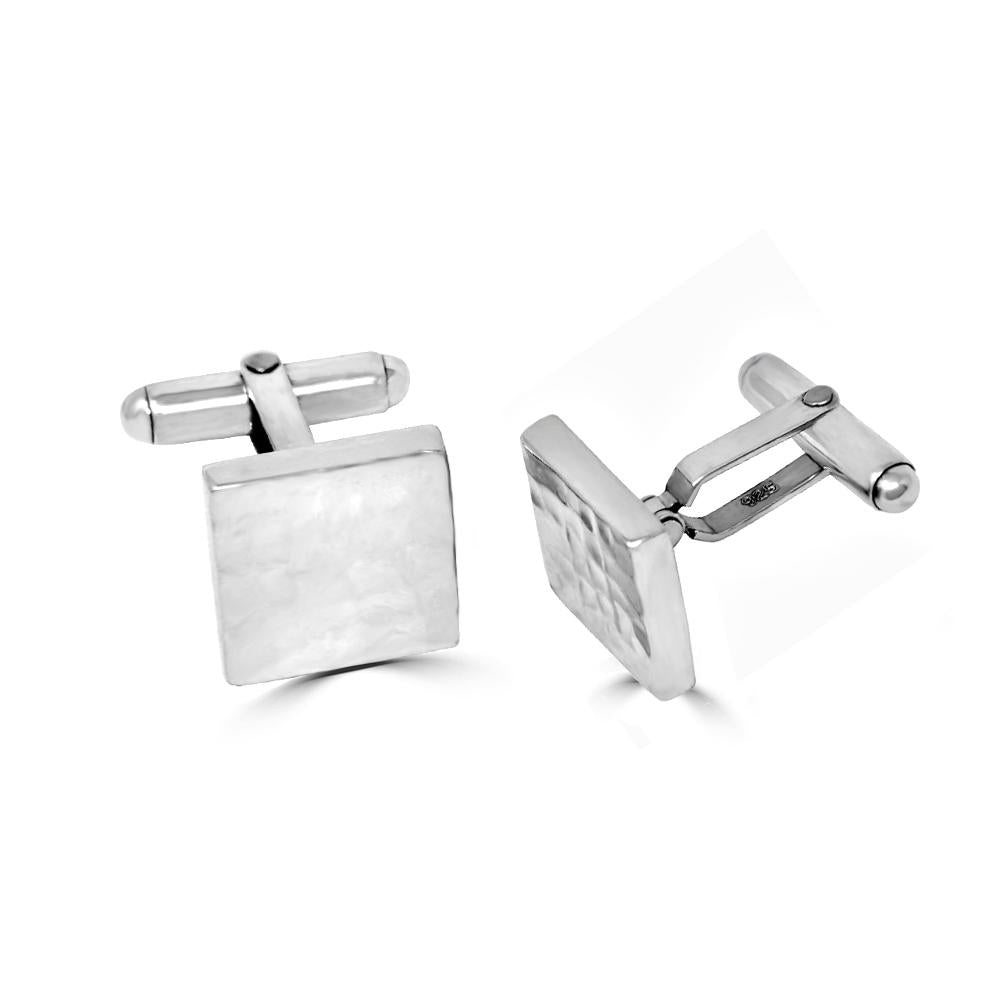 Square Hammered Cufflinks