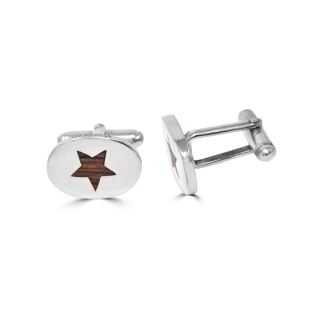 Star Wood Inlay Cufflinks