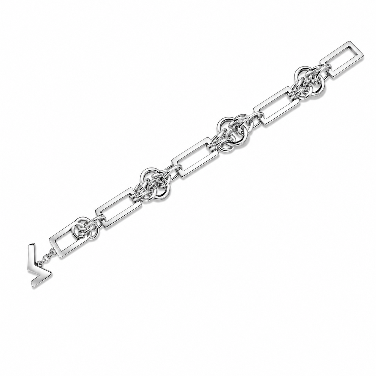 Circles And Rectangles Linked Bracelet
