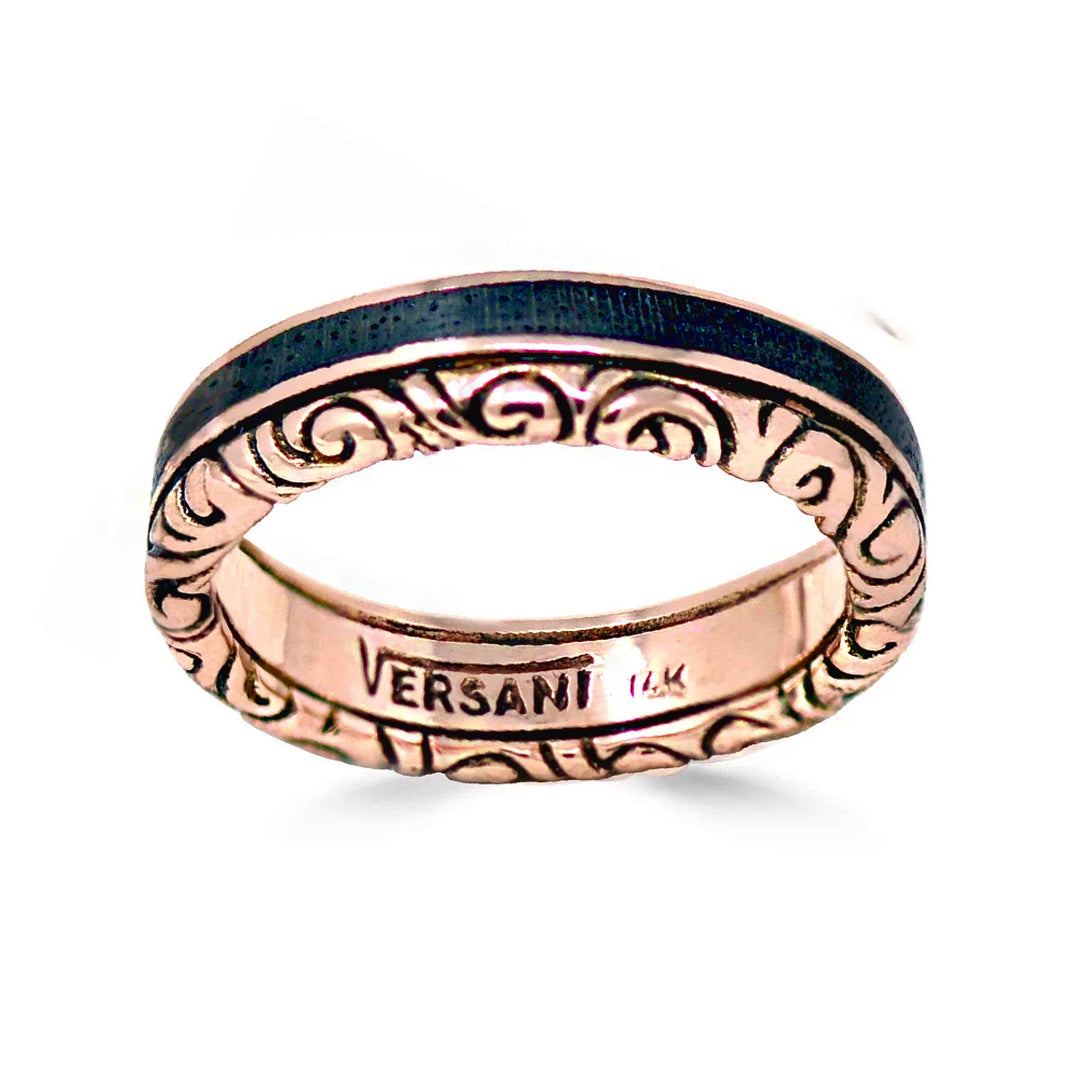 KeyDesign Wood Split Ring In Rose Gold