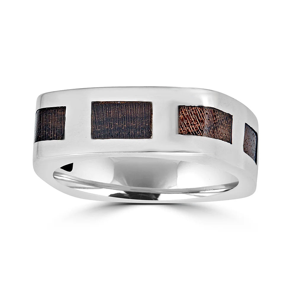Squares Wood Inlay Square Ring