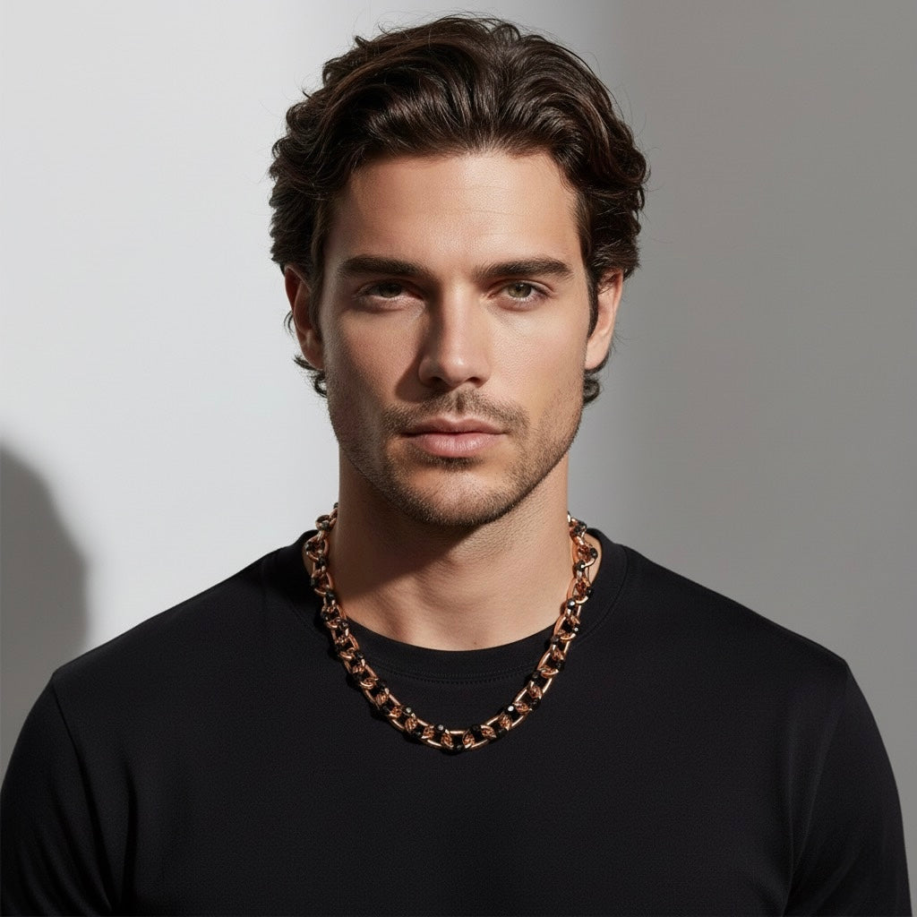 Large Rose Gold Tension Necklace