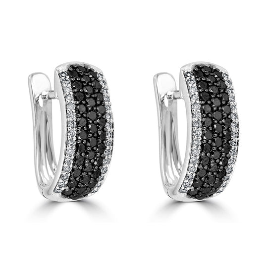 Black & White Diamond Huggies