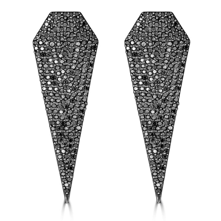 Black Diamond Pyramid Shape Earrings