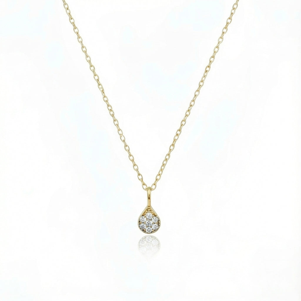 Mini Diamond Cluster Teardrop Pendant