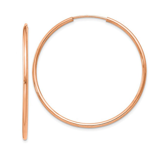 Medium Gold Round Tube Hoop Earrings